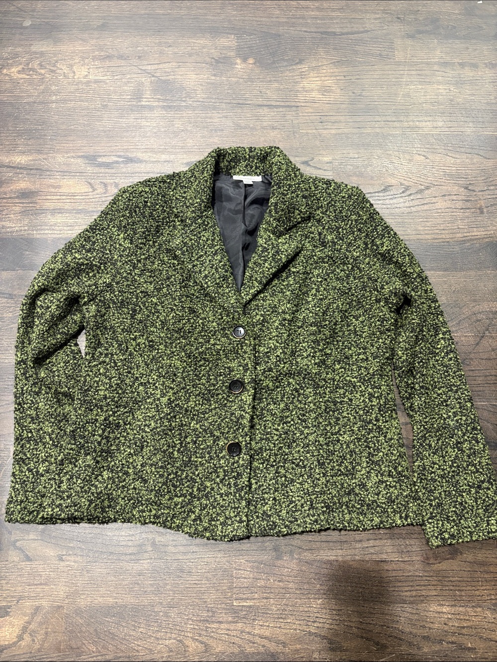 dressbarn Green Bouclé Blazer Jacket
